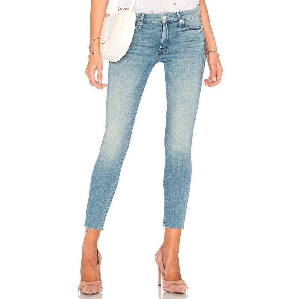 NWT‎ Mother Denim Looker Ankle Fray Stretch Skinny Jeans When Sparks Fly Size 24